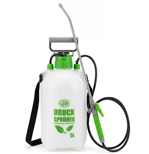 Drucksprüher 5 Liter 3 bar Sprühstange Düse aus Edelstahl Lanze Schlauch | Länge Lanze Plus Schlauch 170cm