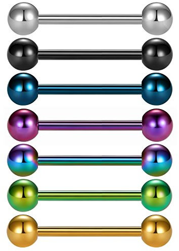 vcmart Zungenpiercing aus Chirurgenstahl Barbell Stablänge 14mm