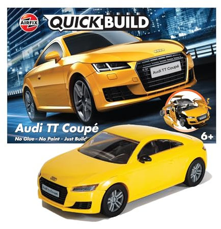 Airfix QUICKBUILD Model Car Kit - Audi TT Coupe Yellow Car Building Kit for Kids 6+, Construction Toys for Boys & Girls, No Glue Model Making - Classic Car Gifts Plastic Model Kits