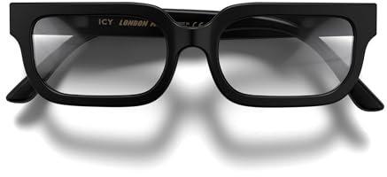 LONDON MOLE BRILLEN | Icy Lesebrille | Rechteckige Gläser | Coole Leser | Herren Damen Unisex | Stylische Lesebrille | Federscharniere | Mattschwarz | Vergrößerung +2,5