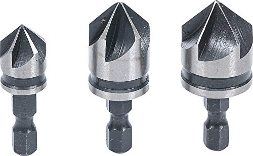 BGS Diy 70052 | Senker-Bit-Satz | HSS | 3-tlg. | 12-16 - 19 mm | Antrieb Außensechskant 6,3 mm (1/4) | Härte 61 - 63 HRC | für Hand- und Bohrmaschinenbetrieb