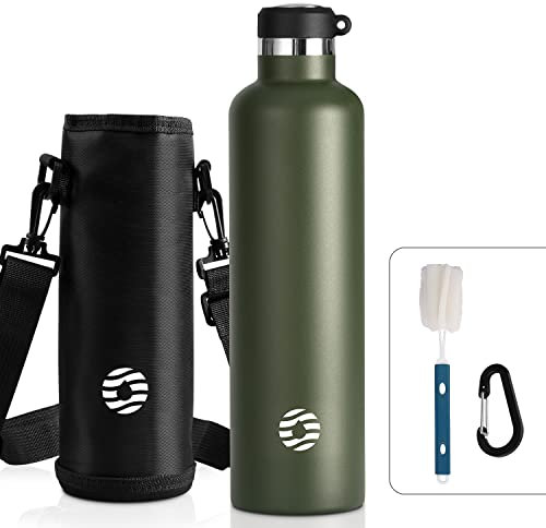 FEIJIAN Stainless Steel Water Bottle 750ml/1000ml Sports Flask Vacuum Insulated Water Bottle Leak Proof BPA Free Metal Water Bottle for School, Cycling, Sports and Gym
