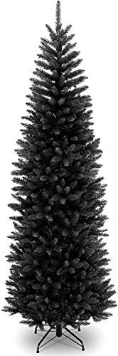 7 Foot Kingswood Fir Pencil Tree, Hinged BLACK, 7' - 7ft - 210cm