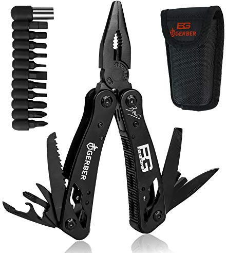 12en 1 Pince Multifonction de Poche, Outil Multifonctions Couteau Suisse Militaire en Acier inoxydable avec Pince, Décapsuleur, Tournevis pour Survie, Camping, Réparation Pince Multifonctions