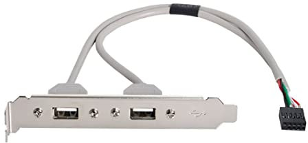 chenyang 9Pin connettore scheda madre da 1 a 2 cavo moltiplicatore di porte USB 2.0 da 40cm con staffa PCI da 120mm