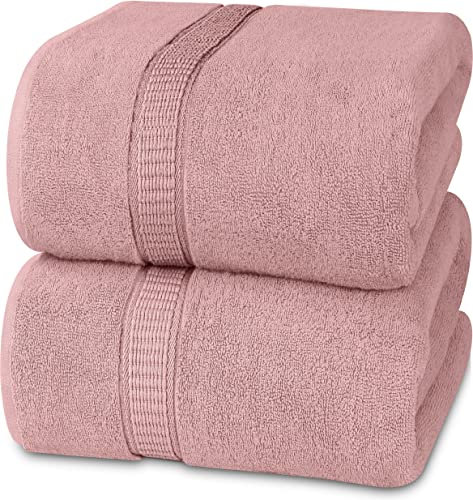 Utopia Towels - Luxueux Drap de Bain géant 2 pièces, 100% Coton filé à Anneaux, très Absorbant et à séchage Rapide, Serviette de Bain/Serviette de Sauna, Super Douce (90 x 180 cm, Rose poussiéreux)