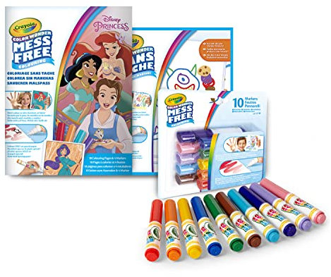 CRAYOLA - Color Wonder, Kit de Coloriage sans Taches, Disney Princess, Activité Créative pour Enfants, 3, 4 et 5 ans.