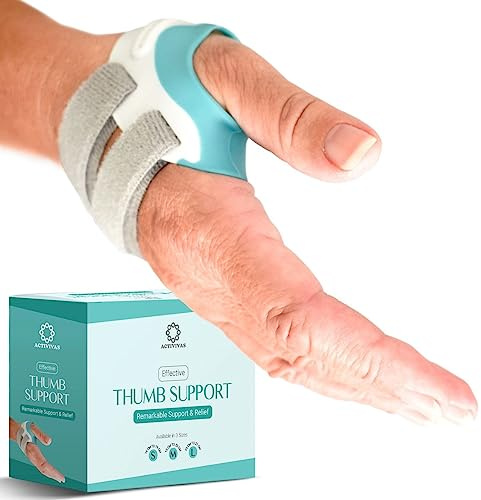 ACTIVIVAS Ortho Thumb Support for Arthritis, Tendonitis, Splint Sprains and Strains, Trigger Spica, CMC Protector joint stabiliser pain relief, washable, lightweight, Right Large