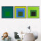 XCPORA Berühmtes Josef Albers Poster《Hommage an den Platz》Wandkunst Josef Albers Drucke Josef Albers Gemälde Leinwand Home Wandkunst Dekor 50x50cmx3 Kein Rahmen