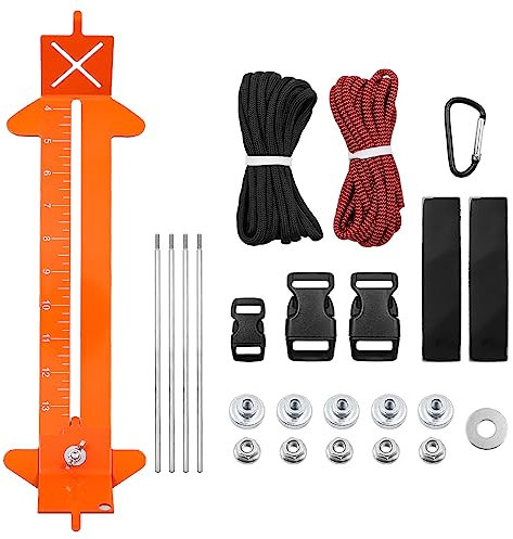 WANGCL 2-in-1 Paracord Armband Jig Kit Paracord Tool Kit Einstellbare Länge Weben DIY Handwerk Maker mit Schnur und Schnallen (Orange)