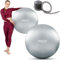 Neosport Ergonomischer Gymnastikball - Rutschfester Übungsball - Anti-Burst-System, Fitnessball - für Rehabilitationsübungen, für Schwangere Frauen, als Stuhlersatz - 75 cm - Grau, Silber