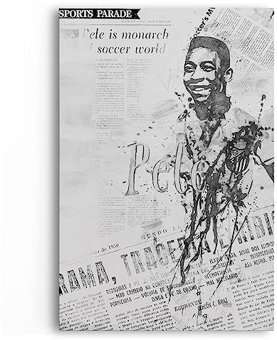 Paul Sinus Fußballstar Pele Fußball Legende Zeitungsartikel Kunstvoll Schwarz Weiß