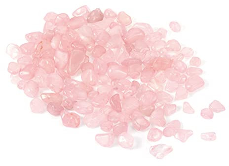 sourcing map 400g/0.88lb 7-9mm Getrommelte Späne Steine Natürlich Gebrochen Kristall Quartz Unregelmäßig Poliert Steine Kies Dekoration für Aquarium Pflanzen Vase Füller Rosa