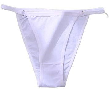 Damen-Slip mit Bändern und niedriger Taille, Baumwoll-Unterhose, kreisförmig, sexy Damen-Bikini-Slip Damen Unterwäsche Spitze (White, M)