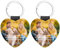 HooAMI Porte-clés photo personnalisé avec texte d'image, cadeau pour homme, femme, petit ami, Cœur en cuir synthétique, Coutume