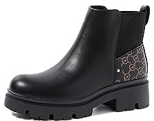 QUEEN HELENA Stivaletti Chelsea con Tacco Basso Stivali Donna X29-84 (Nero, Sistema Taglie Calzature EU, Adulto, Donna, Numero, Media, 38)