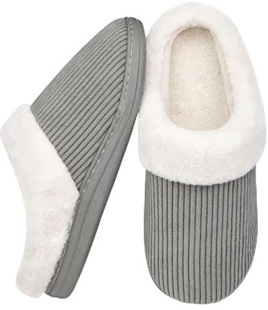 Wostock Inverno Pantofole Donna Peluche Ciabatte Caldo Comode Scarpe da Casa Antiscivolo Memoria Schiuma Pantofole Interno Esterno