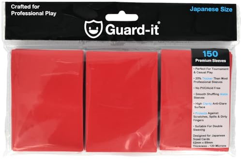 Guard-it - 150 Red Small Japanese Size Trading Card Sleeves - Premium Deck Protectors for Yu-Gi-Oh, Cardfight!! Vanguard & Photocards