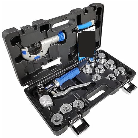 Hydraulisches Crimpwerkzeug-Set HVAC Ulic Presswerkzeug-Set zum Erweitern von Kupferrohren, Kupferrohr-Expander-Werkzeug 10–42 mm oder 3/8 Zoll bis 1–5/8 Zoll für effizientes Pressen elektrischer Dr