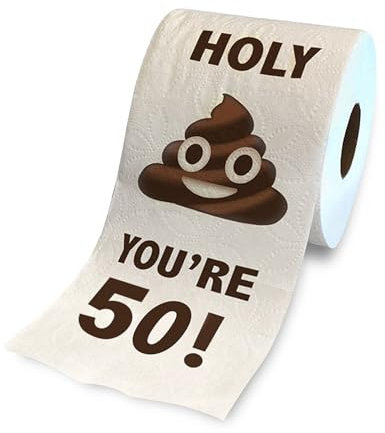 Prank Toilet Paper - Funny Birthday Rolls, 30-90 Lustige Toilettenpapier, Happy Prank Toilettenpapier, Neuheit Toilettenpapierrolle, Happy Prank Geburtstag Dekoration Geschenke für Herren Damen (50.)