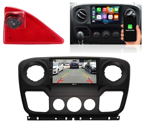 10 Zoll Android Autoradio mit GPS Navigation+HD Rückfahrkamera Ersatz für NV400 Pritsche/Fahrgestell X62 X62B/Vauxhall Opel Movano B Kipper/Renault Master Kasten Kombi MK3 FD JD JV FV EV HV UV ED HD