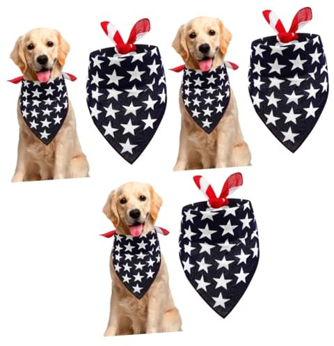 Angoily 3 Stücke Amerikanischen Flagge Muster Hund Kragen Lätzchen Für Haustier Hund Dress up Zubehör