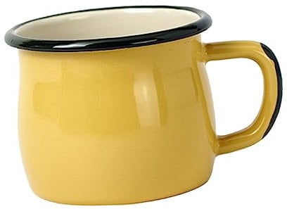 COLLBATH Retro Emaille Becher Großer Milchbecher Auslaufsicher Vintage Kaffeetasse Stilvoller Trinkbecher Für Kaffee Tee Wasser Haushalt Büro Picknick