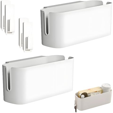 Kiswleon 2 Stück Bett Organizer Zum Einhängen,Wickeltisch Organizer Zum Anhängen Mit 2 Abnehmbarer Haken,Bettablage Zum Einhängen,Wickeltisch Zubehör für Nachttisch,Kinderbett