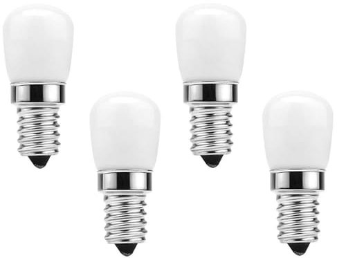 Jiotouhu E14 LED Glühbirne 220V Kühlschrank Birnen Ersatz für Appliance Kühlschrank Dunstabzugshaube, Kaltweiß (4er Pack)