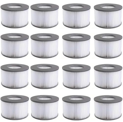 Vokowin Ersatzfilter für MSPA Whirlpool Ersatz Filter Filterkartusche Wasserfilter,Filter für Whirlpool, für heiße U-Boote und Spa, für aufblasbare Pools - Wasserfilter Modell ab 2020,16pcs