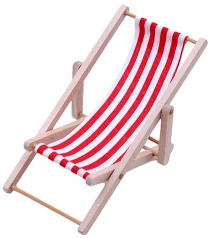Tewzafiya Miniatur Strandstuhl, Deko Puppen Liegestuhl, NI Stuhl, Puppenhaus Miniatur Klappstuhl, Miniatur Puppenhaus Strandstuhl, Faltbarer Strandstuh Miniatur Liegestuhl Miniliegestuhl Strandkorb