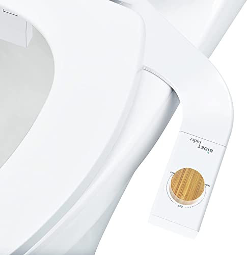 BIDETbidet links/rechts wendbarer Deluxe-Bidet-Aufsatz mit Doppelknopf-Steuerung, 3 Sprühmodi, Scharnierdüse, Messingeinlass, nicht elektrisch, einfache Installation, passend für die meisten Toiletten