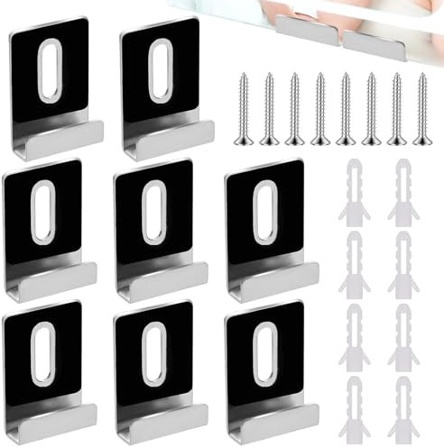 8 Stück Spiegelhalterung Wand Edelstahl u Winkel Spiegelhalter Spiegelhalter Clip Kit Aus Edelstahl rahmenlose Spiegelmontage Clips für Spiegel Wand Montage Bilderrahmen