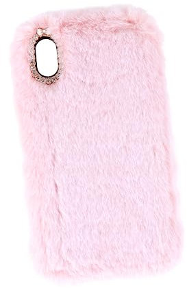 HOMSFOU Funda De Teléfono De Felpa Rosa Cubierta Suave y Antichoque Compatible x XS Diseño No Voluminoso Fácil Instalación y Agarre Seguro