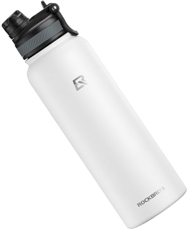 ROCKBROS Bouteille d'eau, Gourde Inox 550/650/1000/1200ml, Bouteille Isotherme Anti-fuite, Bidon Vélo pour Cyclisme Fitness Randonnée Camping Gym Yoga Sport en Plein air
