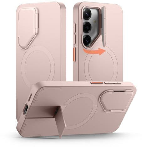 SURITCH Magnetisch Hülle Kompatibel mit Samsung Galaxy S25 Plus 5G Handyhülle mit Metall Ständer & Kameraschutz Stoßfest Schutzhülle Kratzfest Case für Galaxy S25 Plus (Rosa)
