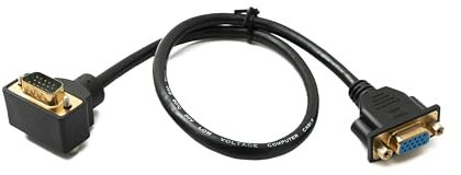 SYSTEM-S D Sub15 Kabel 50 cm HD VGA 15 Pin Stecker zu Buchse DB15 Winkel Down Angled Adapter