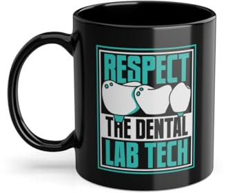 Respect Zahntechnischer Assistent Zahntechnikermeister Kaffeetasse | Zahnlabor Dentallabor Zahntechniker Tasse Schwarz (05031W)