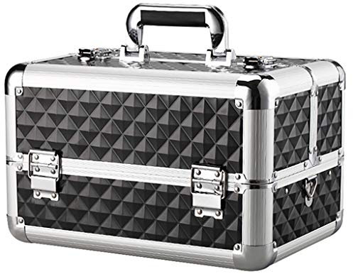 Toolbox & Organiser Case - Lockable Aluminium Cantilever Tool Box with Five Trays for Electricians, Technicians, and Engineers - Folding Travel Case