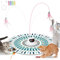 Juguetes Interactivos para Gatos, Juguete Eléctrico 3 en 1 para Jugar al Escondite + 2 Plumas + 8 Muelles Coloridos, Juguete Automático para Gatos Punto Rojo LED Móvil Cat Toys- Recargable por USB