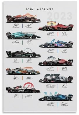 KUAILI F1-Poster 2023, Poster, Schlafzimmer, Wandkunst, Dekoration, Leinwand, 30 x 45 cm, ungerahmter Stil