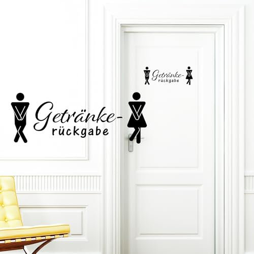 Wandtattoo Loft Türaufkleber WC-Pärchen mit Schriftzug Getränkerückgabe, 30 Farben, selbstklebender Türsticker für Bad & Gäste-WC, rückstandslos entfernbar