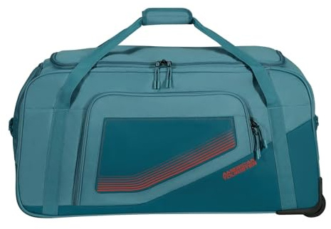American Tourister City Racer - Reisetasche mit Rollen 77 cm, 129 L - Viel Stauraum & Separates Schuhfach - Wasserabweisend, Mehrere Griffe, Robust - Blau (Petrol)