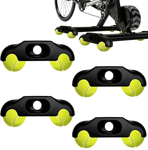 HATOVI 4 Stück Rocker Plate Füße mit 8 Tennisbällen, Snap Rocker Feet Adapter, Geräuschdämpfende Wippplatten Zubehör kompatibel mit Wahoo Kickr Core 2 Indoor Fahrradtrainer