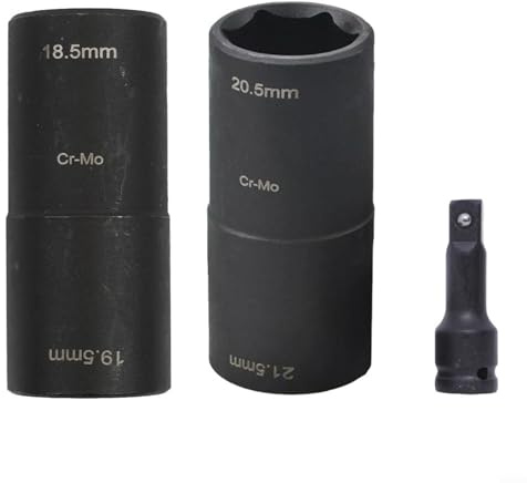 ZiStarlilife Radmutternschlüssel-Set, 185–215 mm, doppelseitiger Chrom-Vanadium-Stahl mit 1,27 cm Verlängerungsstange für Autoreifenreparatur, 2 Stück