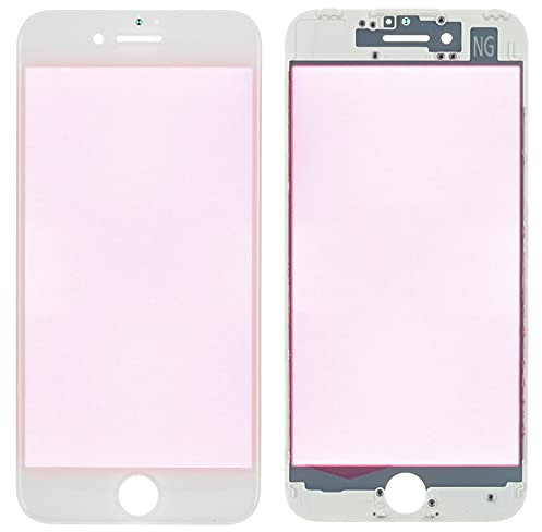 Displayglas mit Rahmen f. iPhone 7 Display Glas Scheibe Fenster weiß + NG-Pro