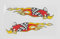 Woody Woodpecker Racing Aufkleber, selbstklebend, rechts + links, transparent, für Motorrad, Motorsport, Motorrad, Motorrad, Biker, 2-teiliges Set