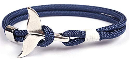 EXINOX Armband Seefahrt Wal | Herren Damen | Marines Leben | Farbe Silber Blau / Weiß