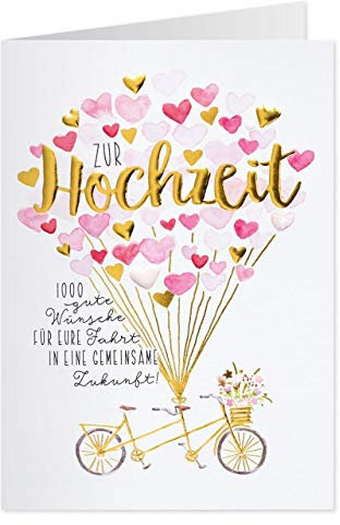 Hochzeitskarte - Tandem - Goldschätzchen 30