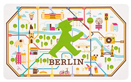 AMPELMANN Nimmersatt - Frühstücksbrettchen - Berlin Netzplan spülmaschinengeeignet, säure- & Abriebfest, schnittfest